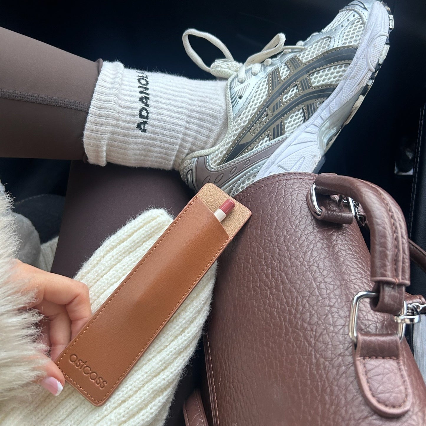 Astcass Mirrored Lip Liner Case - Classic Tan