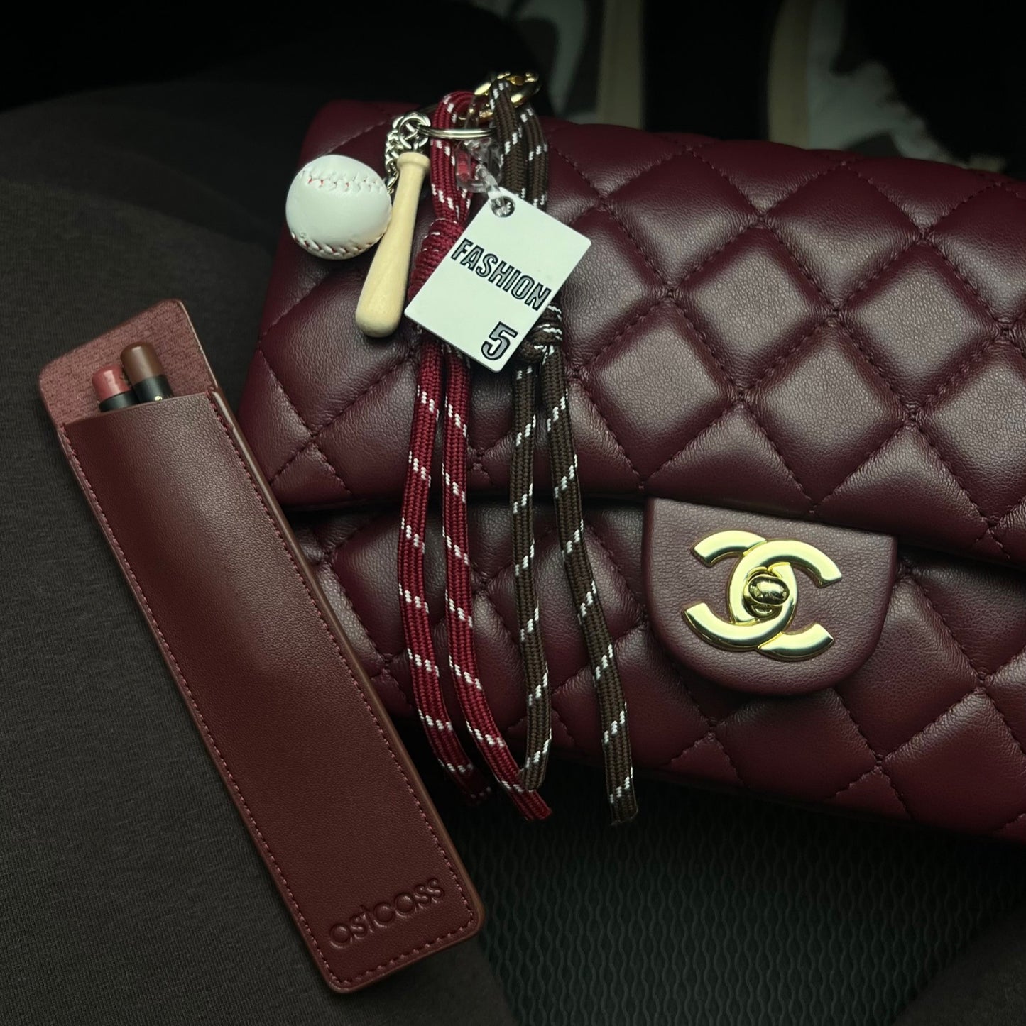 Astcass Mirrored Lip Liner Case - Burgundy Fall