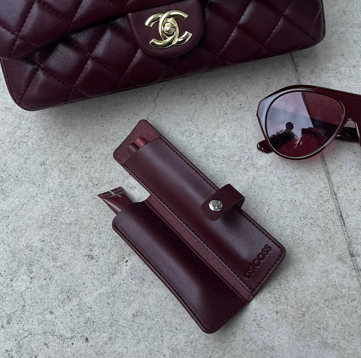 Astcass Mirrored Lip Combo Case - Burgundy Fall