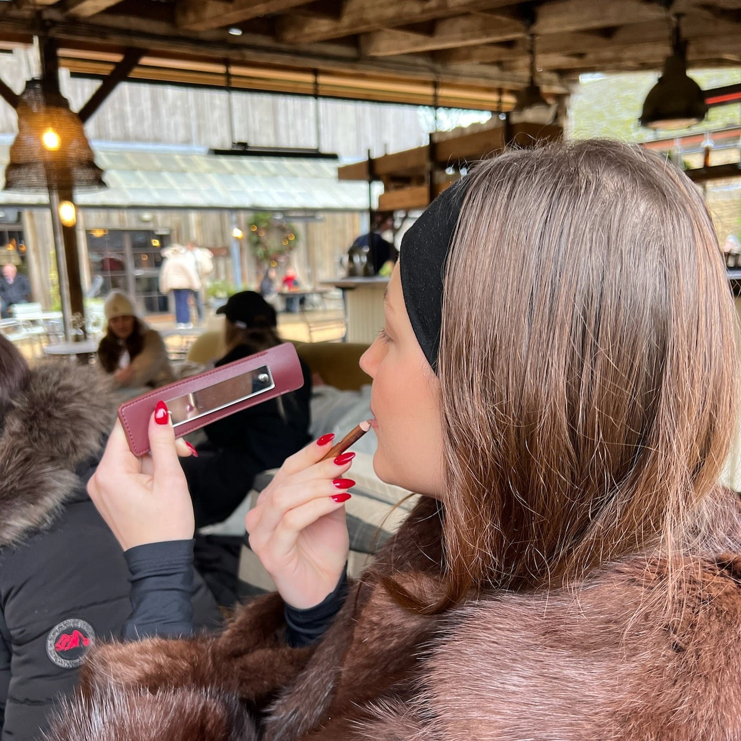 Astcass Mirrored Lip Liner Case - Burgundy Fall